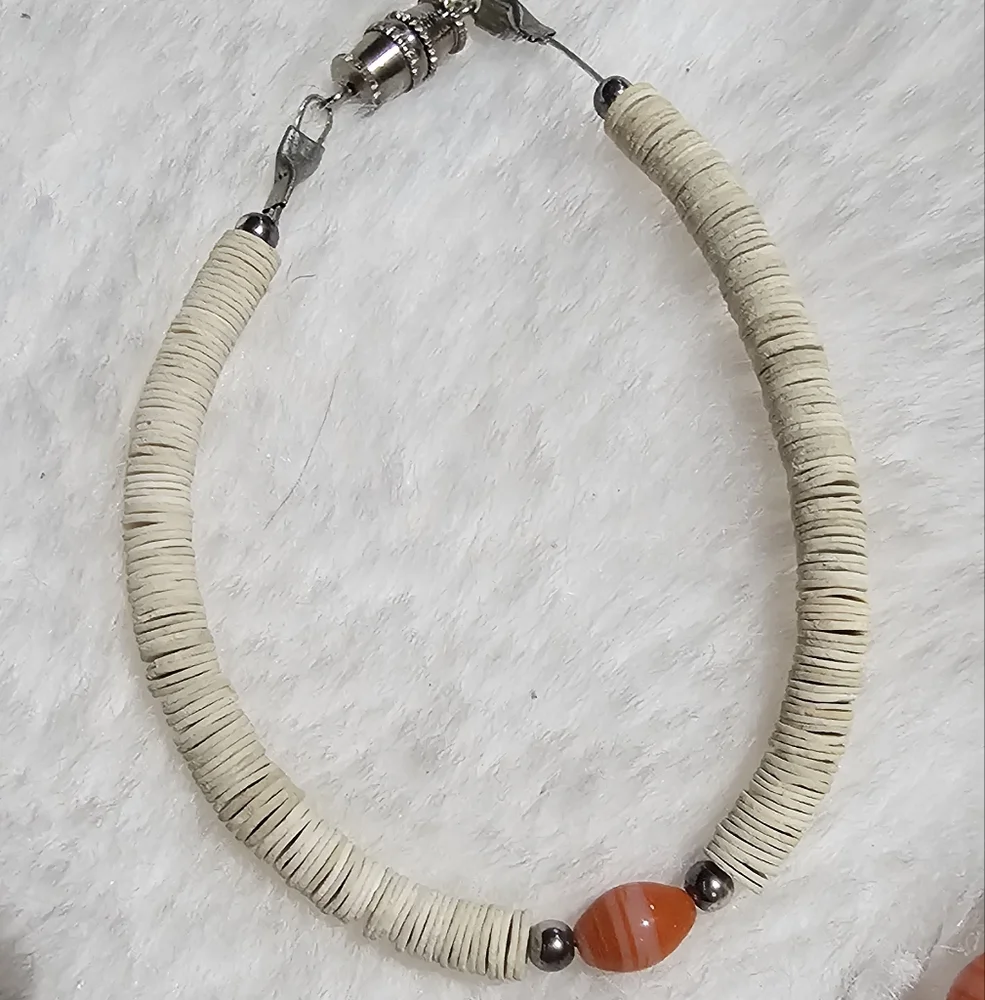 Puka Shell Jewelry Lot Necklace+Earring+Bracelet